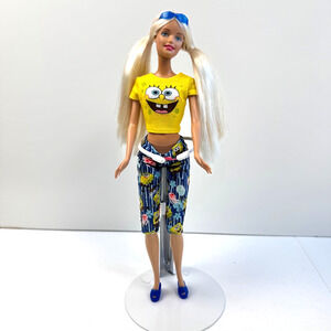 SpongeBob SquarePants Barbie Doll With Stand Early 2000 Y2K Nickelodeon Mattel